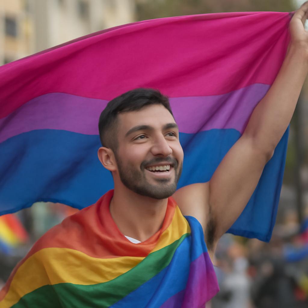 bandeira lgbt rosa roxa e azul