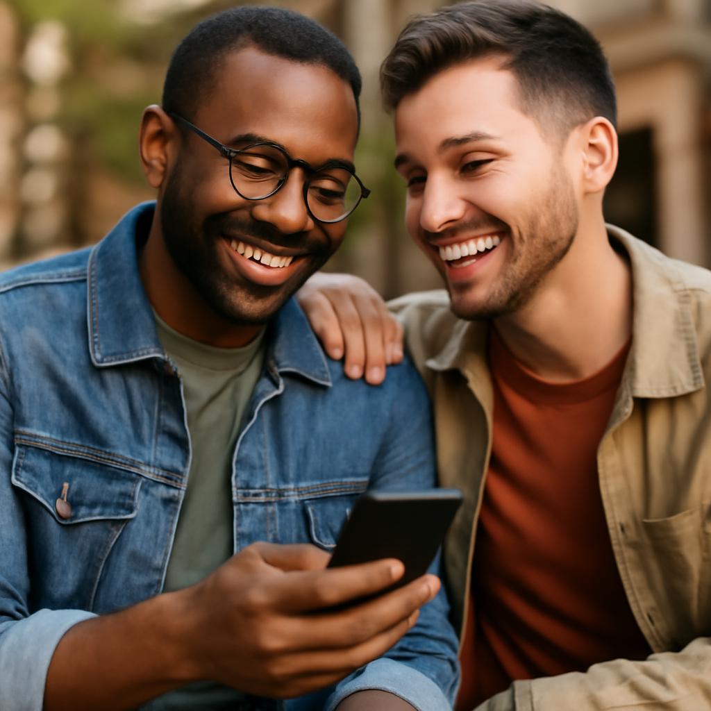 friend chatting mobile