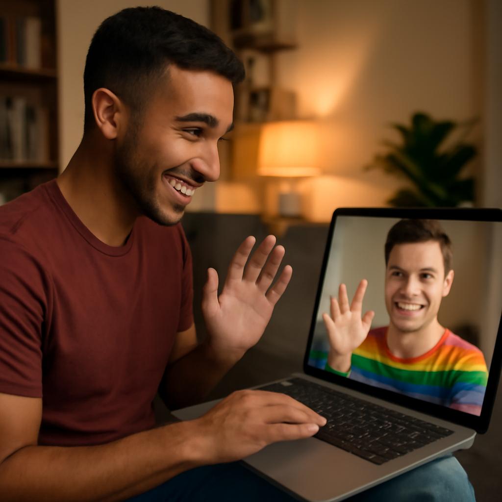 friend chatting online