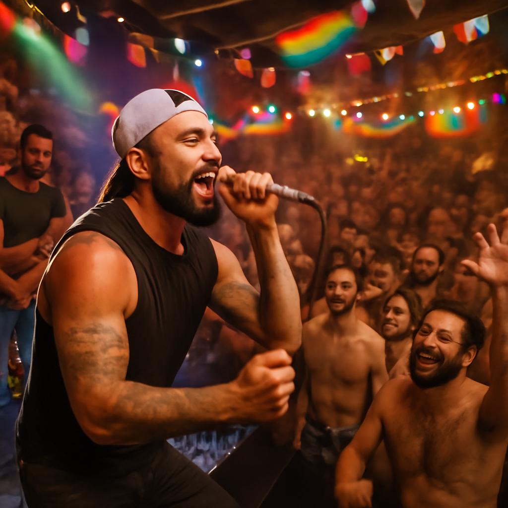 festa com show de bandas locais