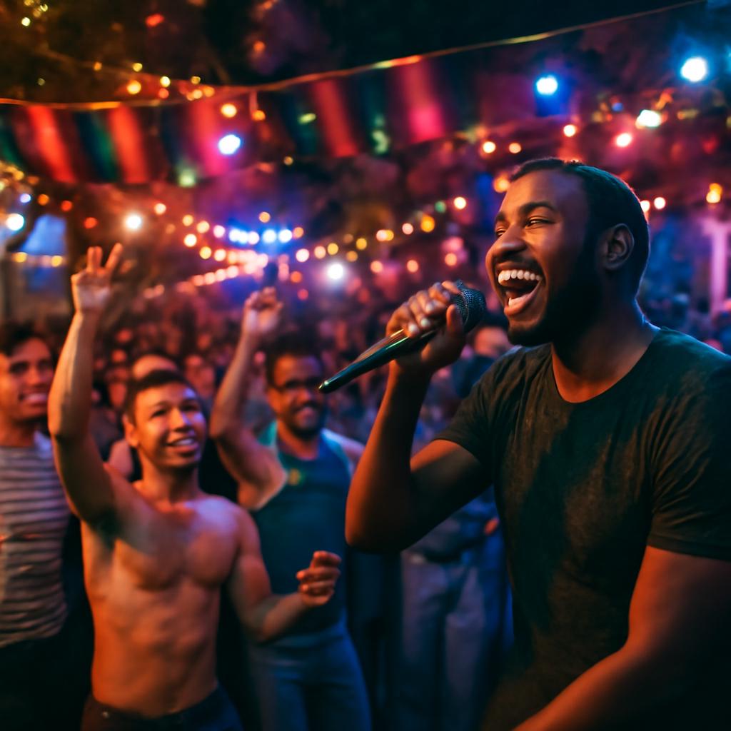 balada com música ao vivo ao ar livre