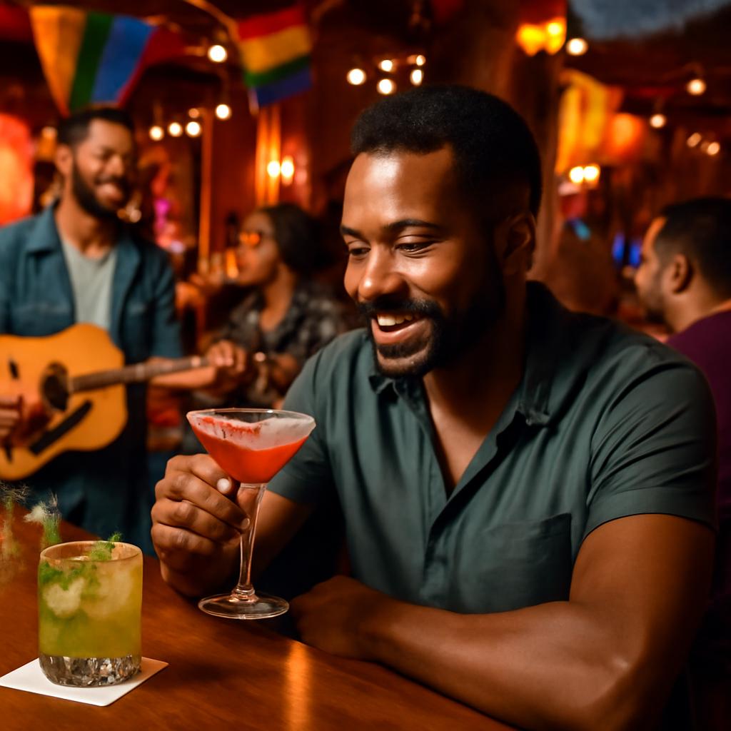 bar com música ao vivo e coquetéis