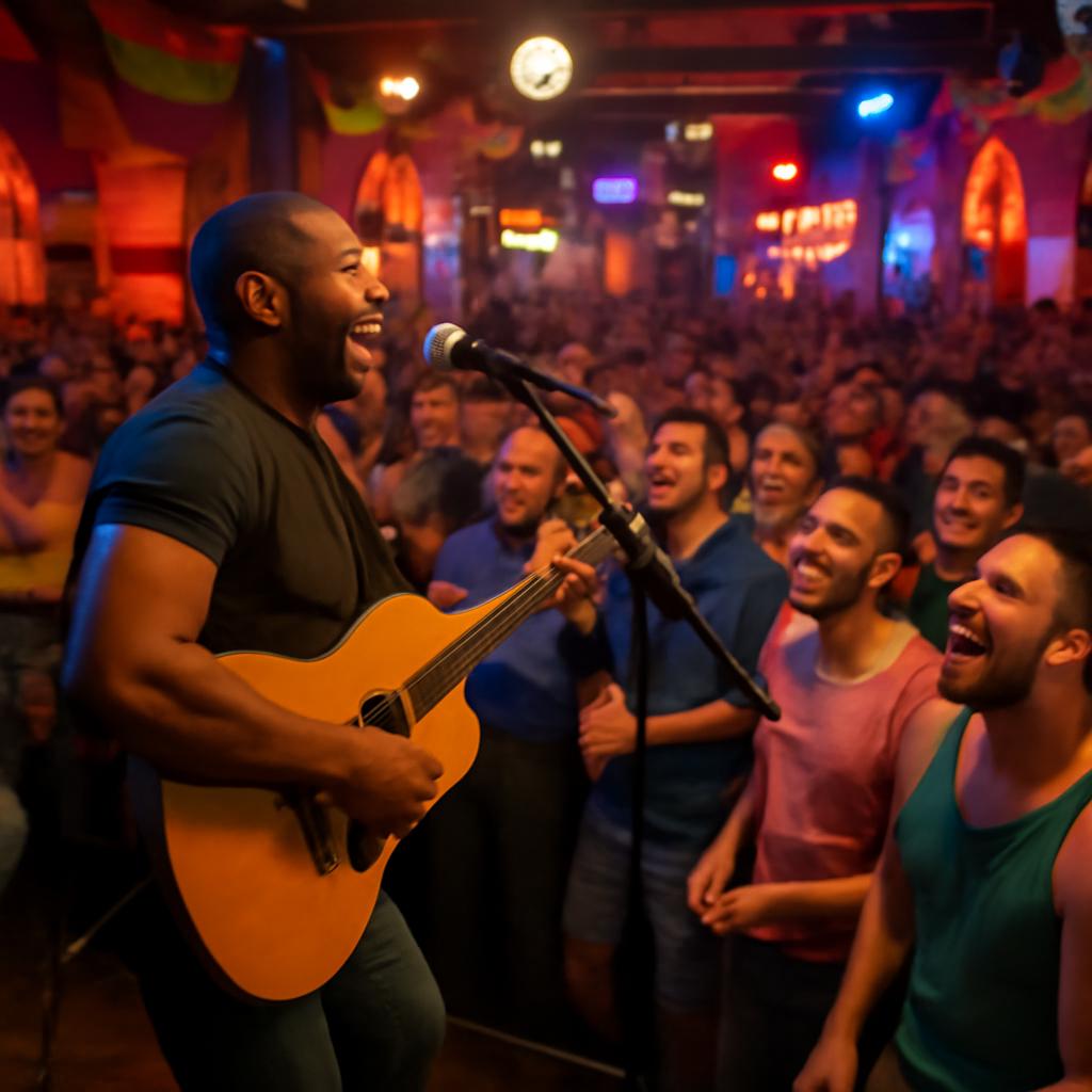 festa de música ao vivo em bares