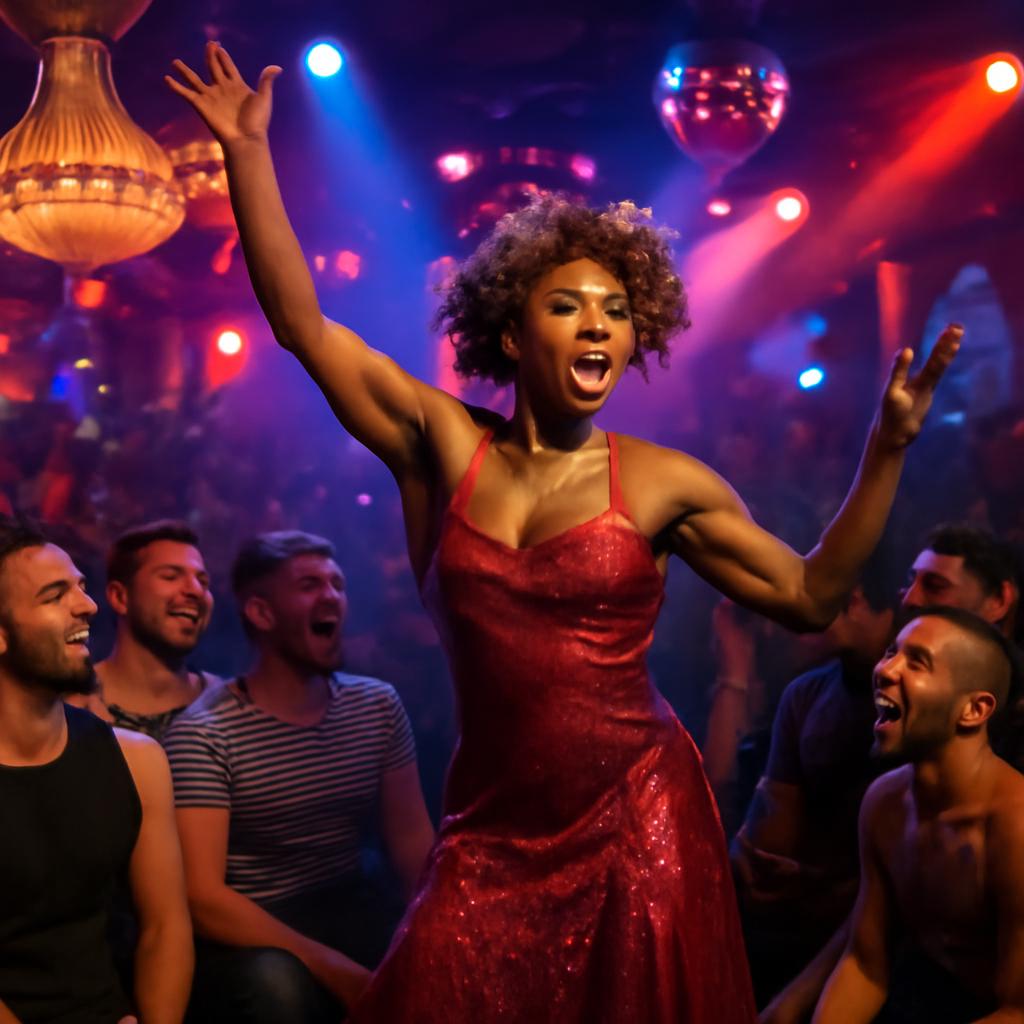 balada com performances artísticas ao vivo