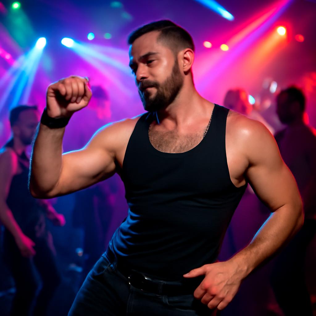 balada com música eletrônica e dança