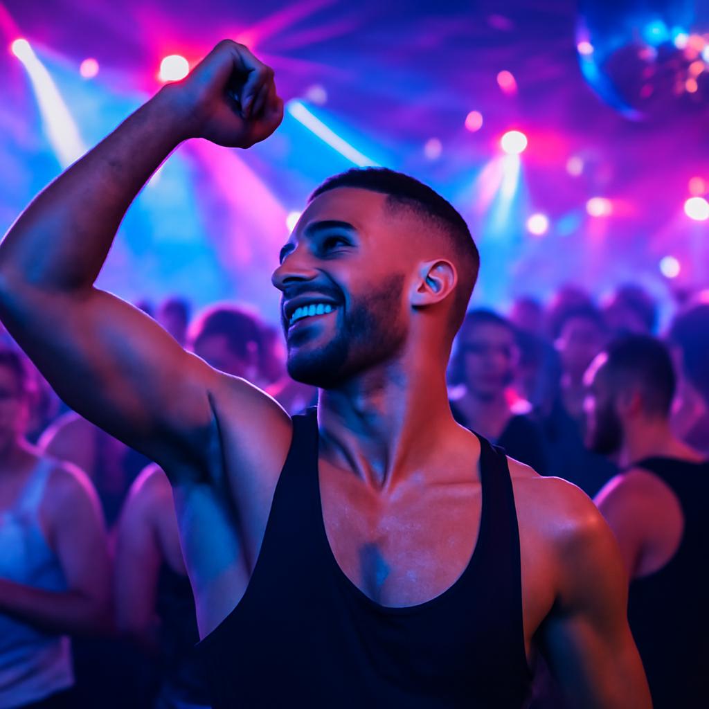 balada com música eletrônica dance