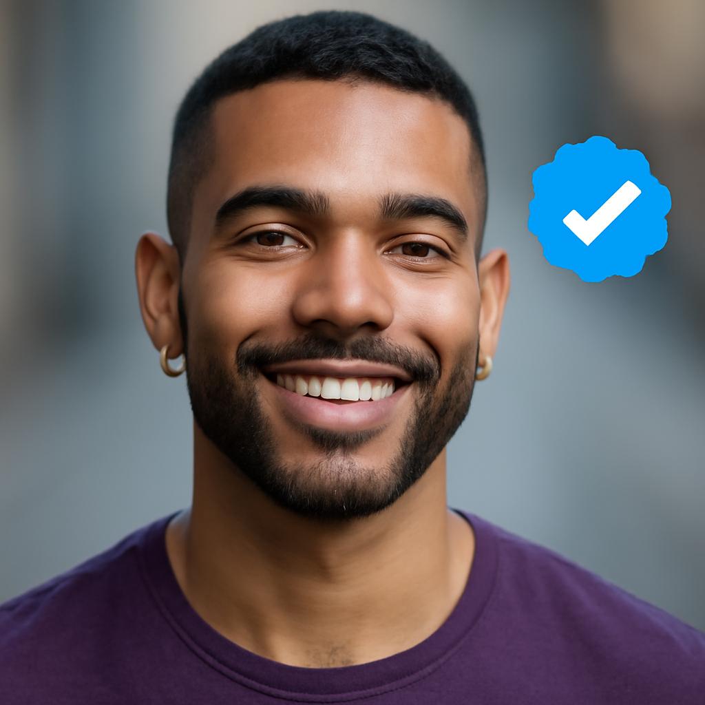 perfil verificado em redes sociais
