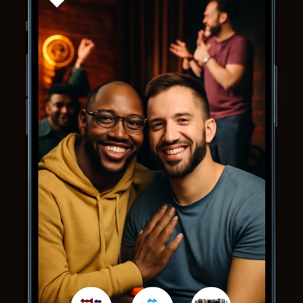 app amizade para fãs de stand-up