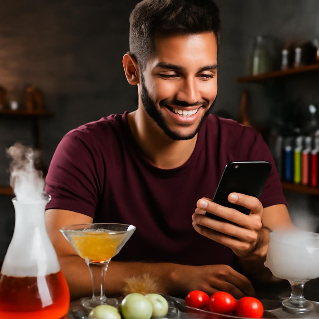 app amizade para entusiastas de gastronomia molecular