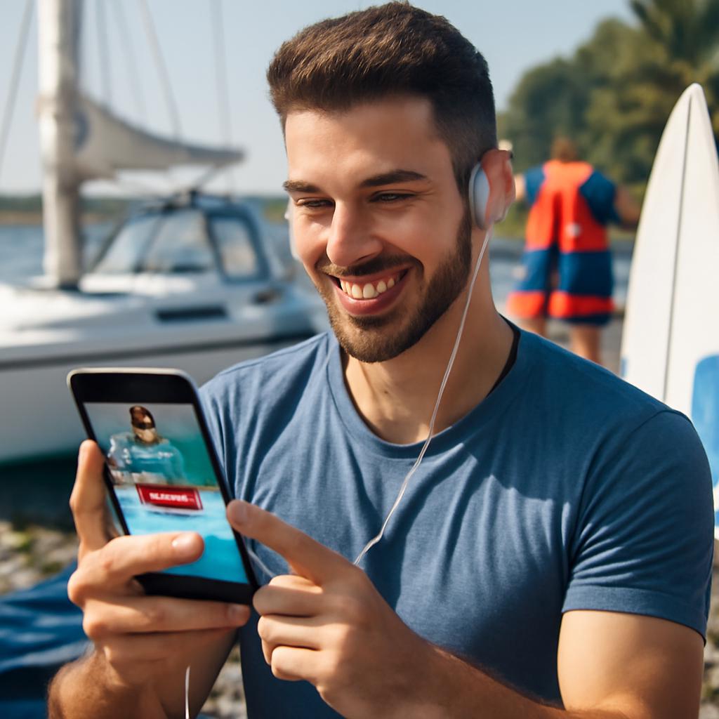 app amizade para amantes de esportes náuticos