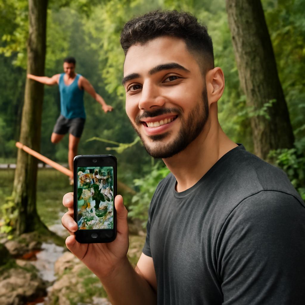 app amizade para praticantes de slackline em áreas naturais