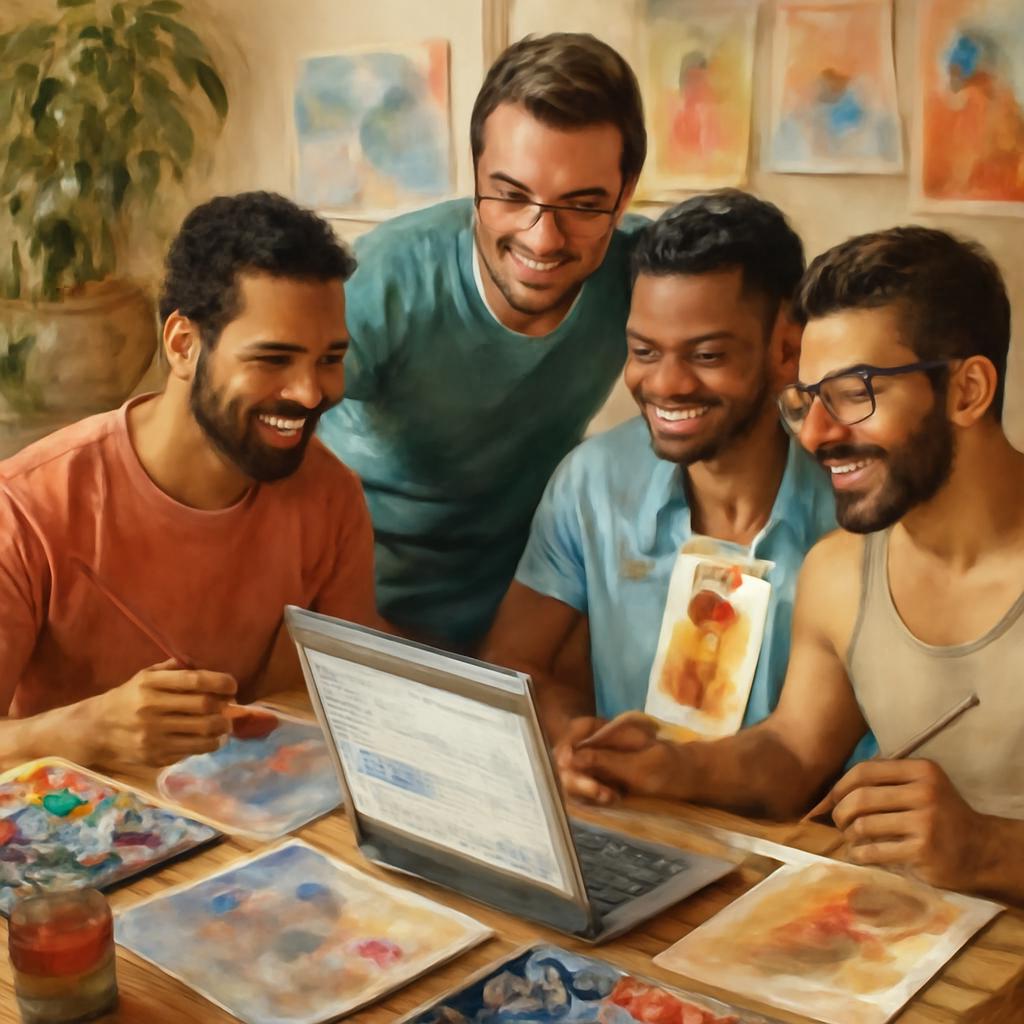 rede para amizade entre praticantes de aquarela