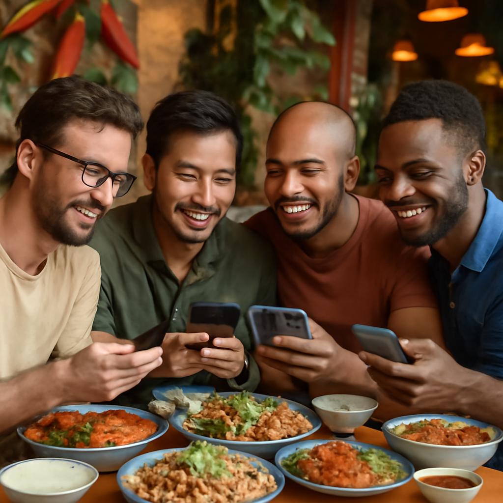rede para amizade entre apreciadores de comida tailandesa