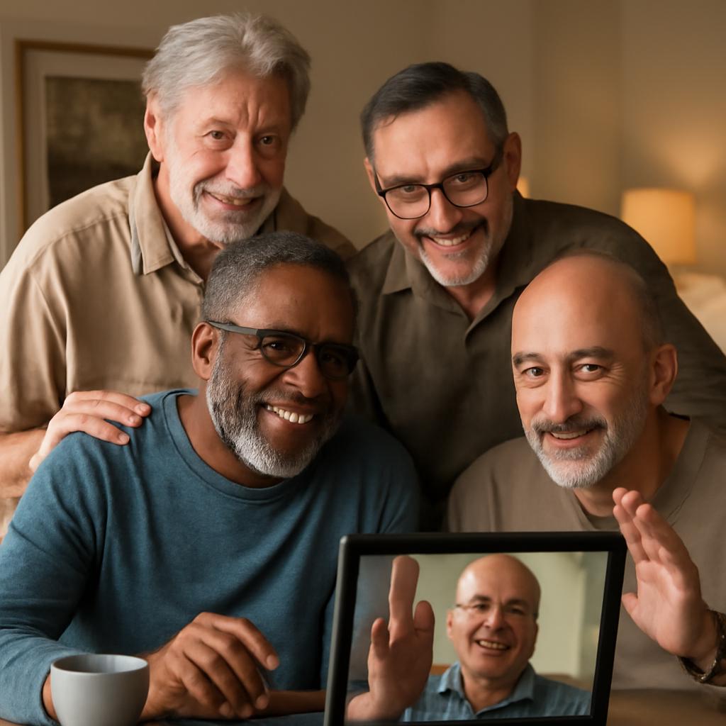 socialização entre adultos maduros online