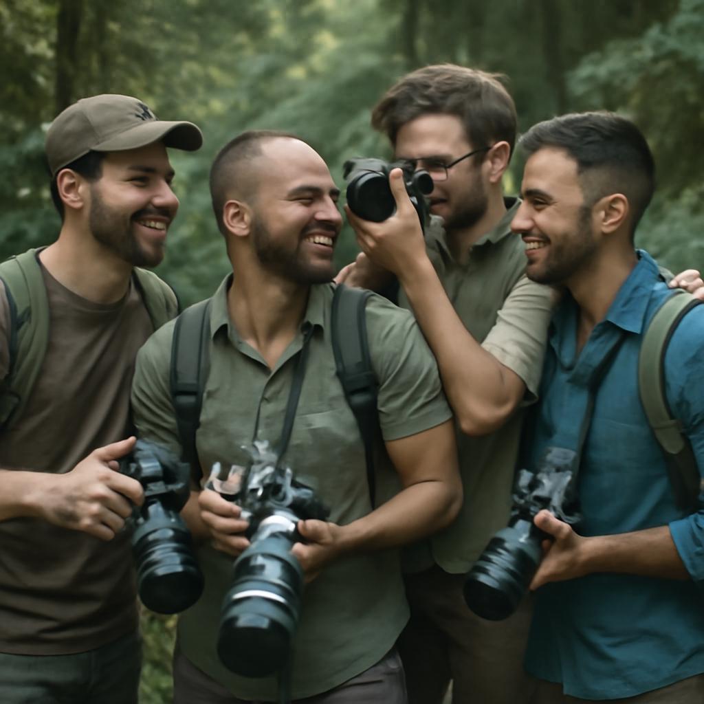 grupo de praticantes de fotografia de natureza