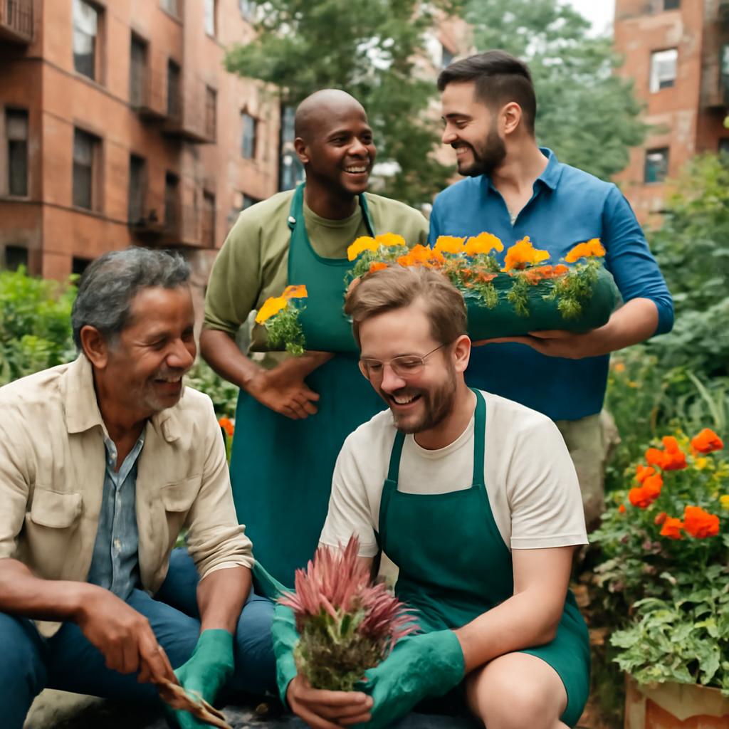 grupo de jardinagem em bairros urbanos