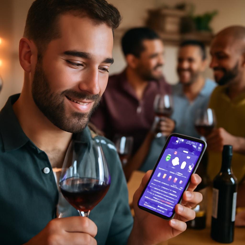 aplicativo para grupos de degustação de vinhos