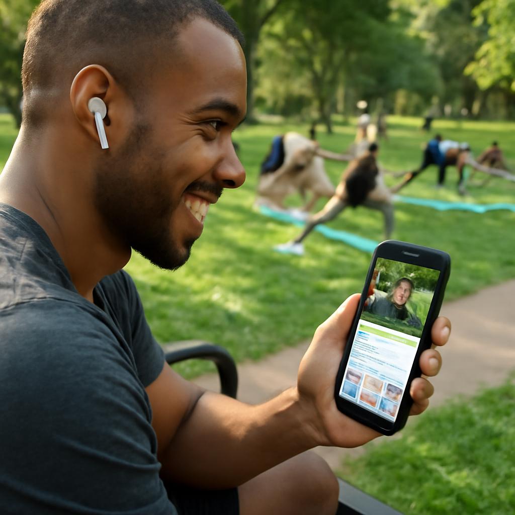 aplicativo para grupos de yoga em parques urbanos