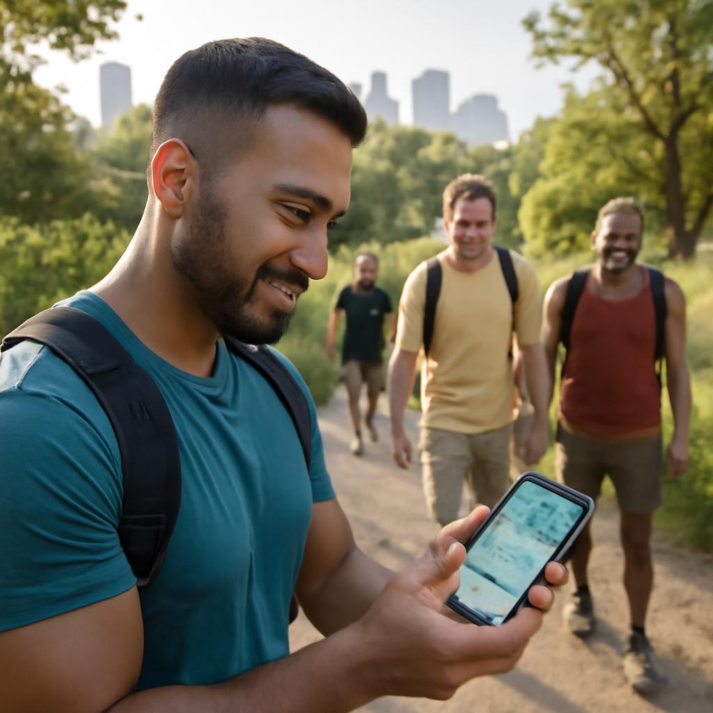 aplicativo para grupos de trilha em parques urbanos