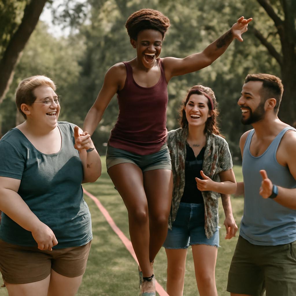 grupo para praticantes de slackline feminino