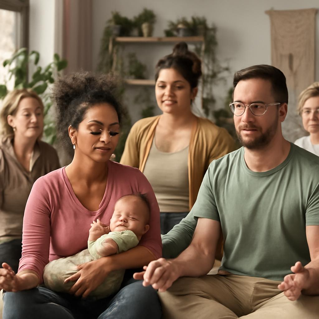 rede de apoio para mães solo em práticas mindfulness