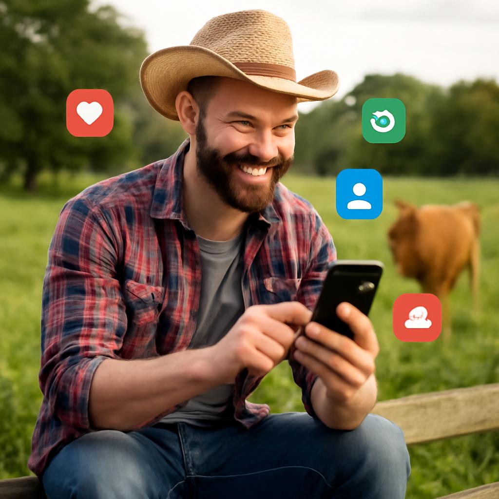 rede de socialização para amantes de vida rural digital