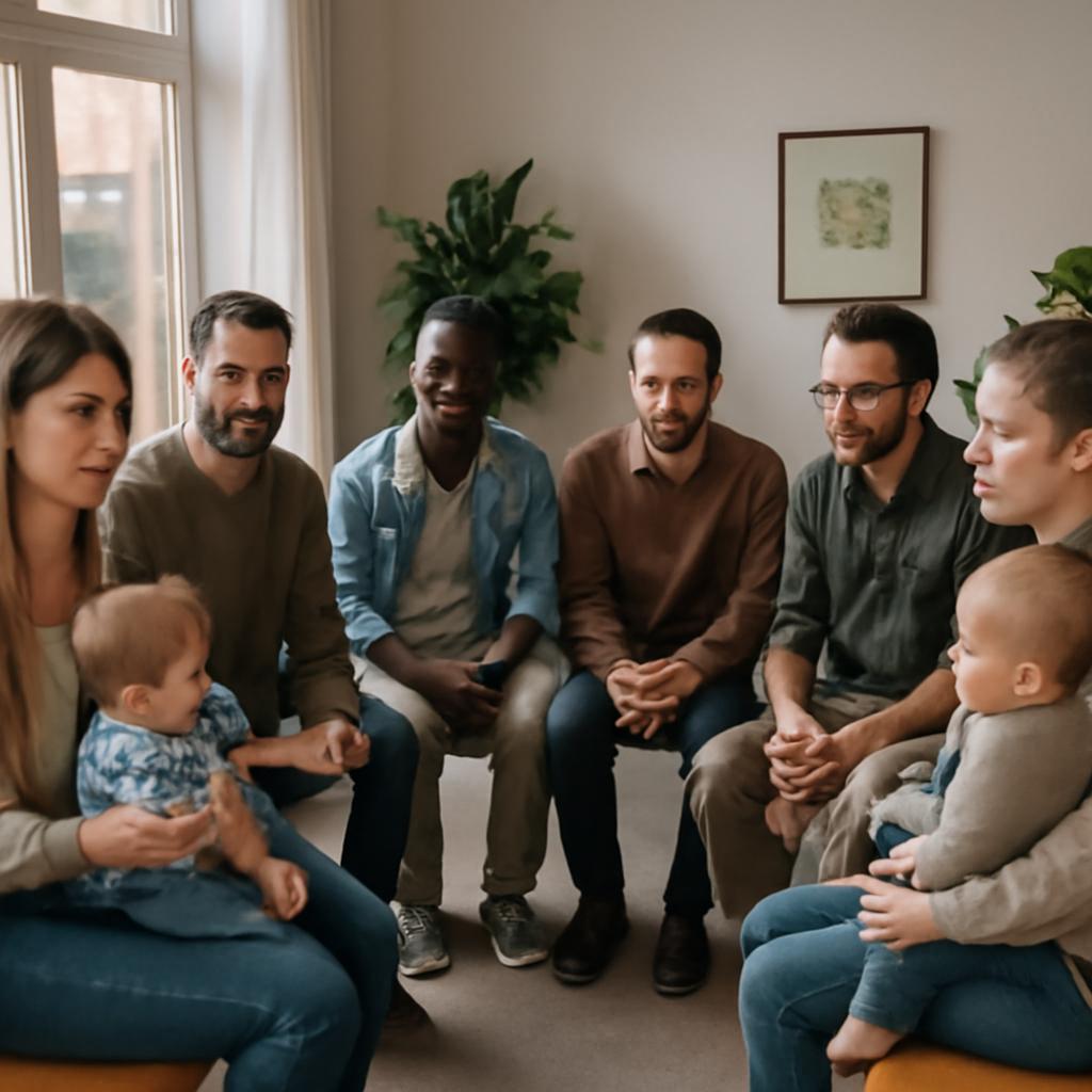 espaço para mães em grupos de apoio psicológico coletivo