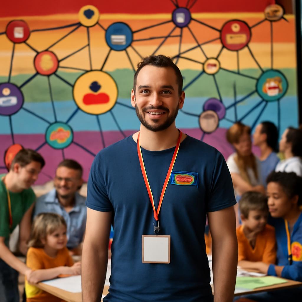 rede para conectar famílias multicoloridas em eventos colaborativos