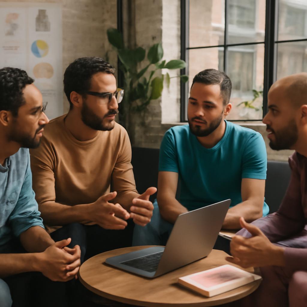 grupo de debate sobre inovação tecnológica em startups