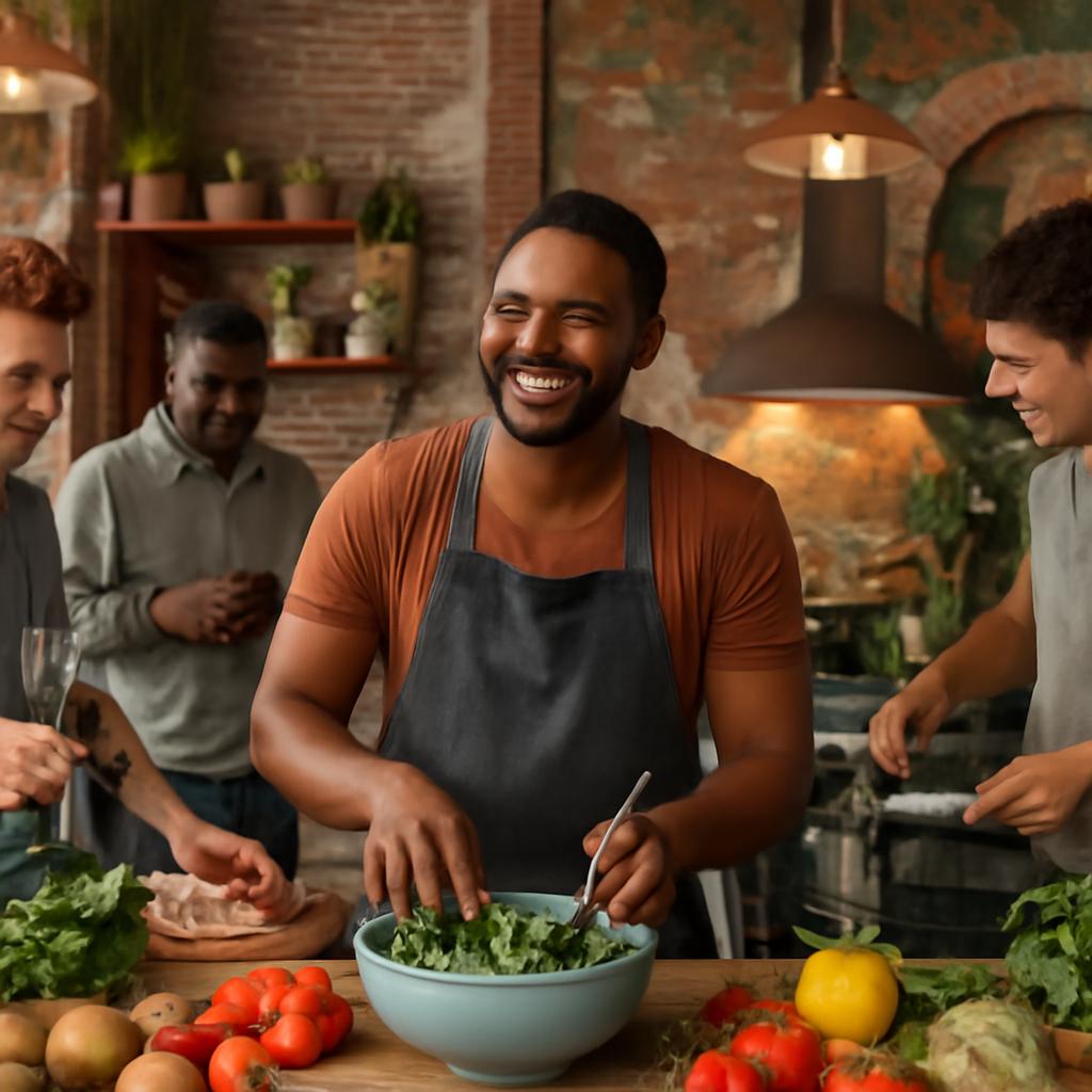espaço para organizar experiências gastronômicas colaborativas