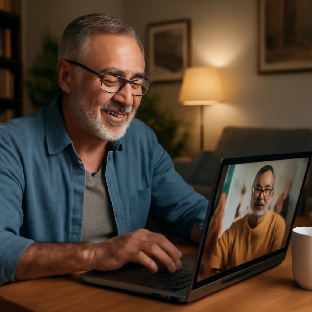 socialização online para adultos maduros
