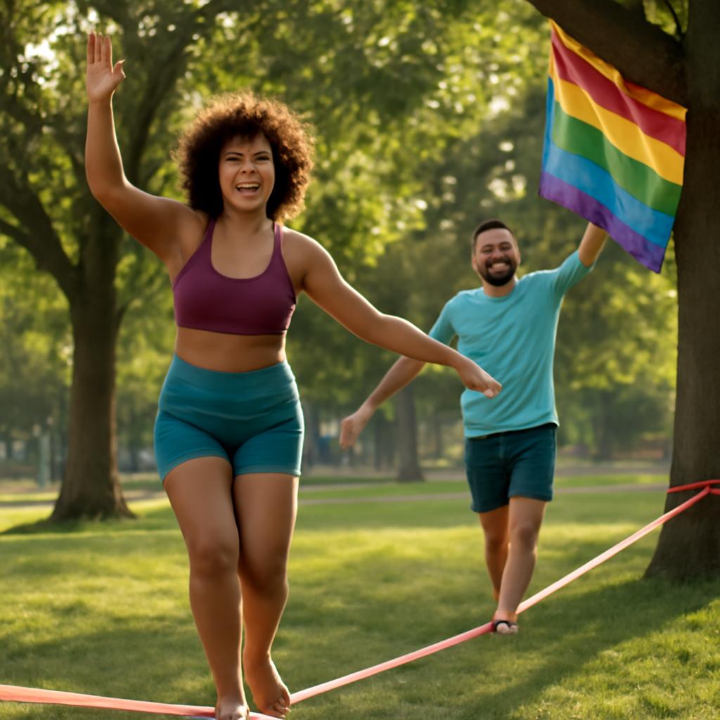 rede para praticar slackline feminino