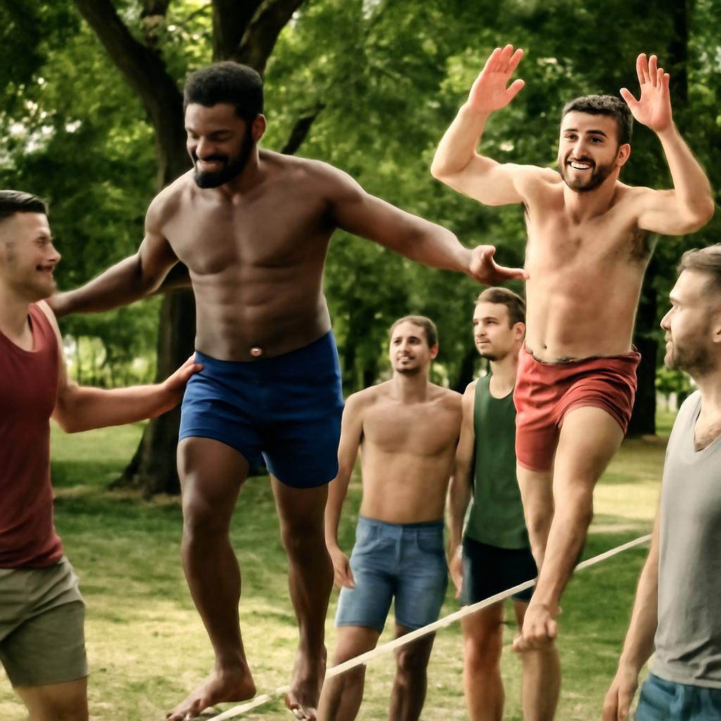 grupos para praticar slackline em parques públicos