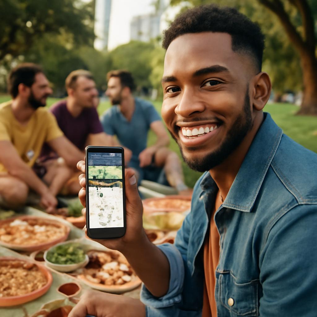 app para experiências gastronômicas coletivas em parques urbanos