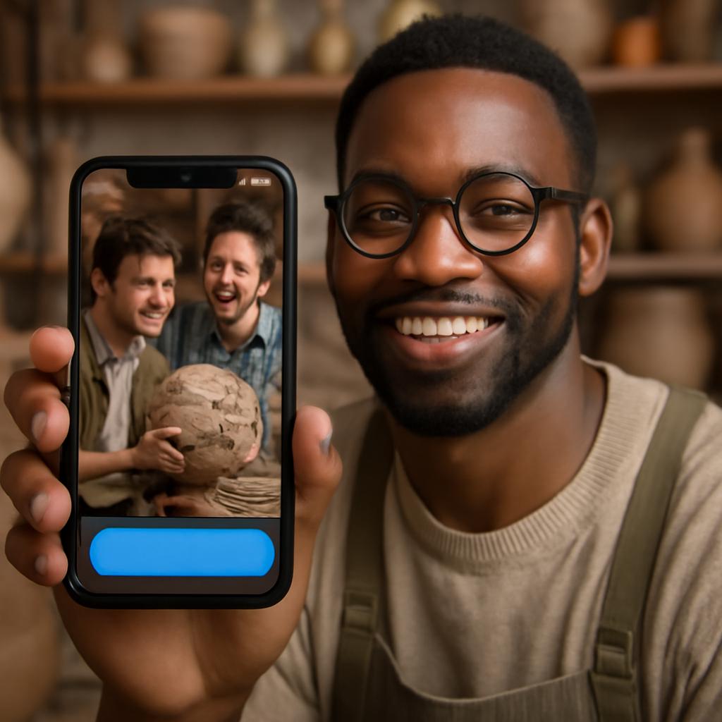 app amizade para apreciadores de arte de cerâmica