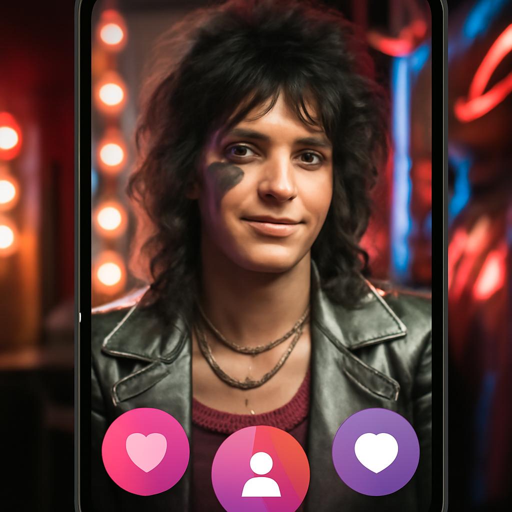app amizade para amantes de glam rock