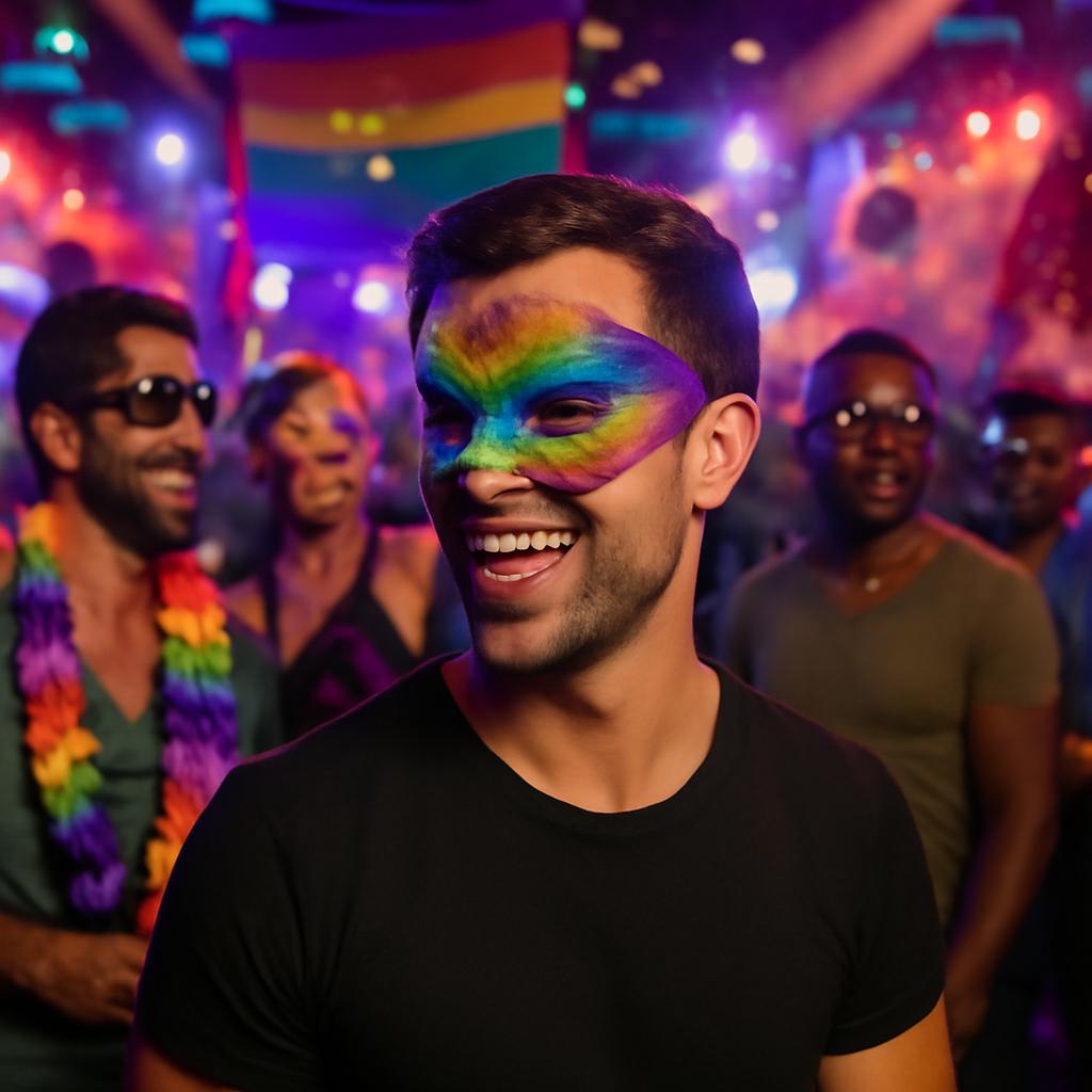 balada com festa de máscaras lgbt